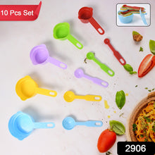 10Pcs Plastic Measuring Spoons and Cups Set for Home Kitchen Cooking.
