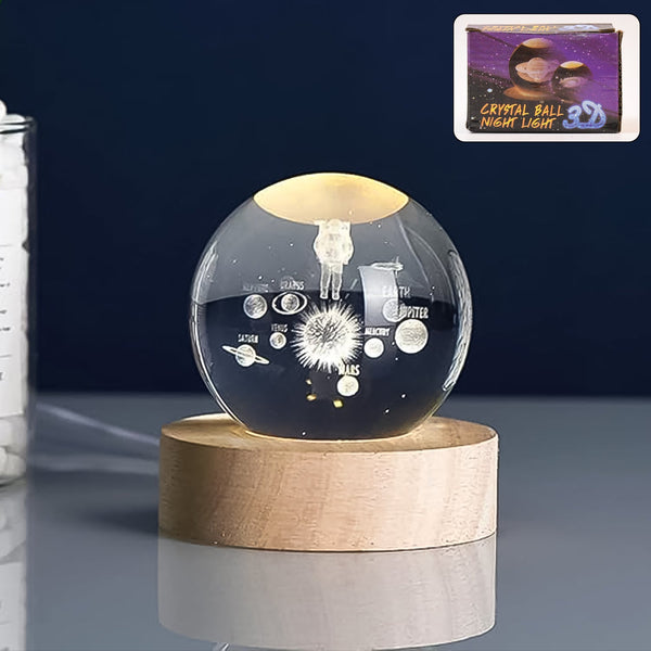 3D Crystal Ball lamps With Base (1 Pc / Mix Design)